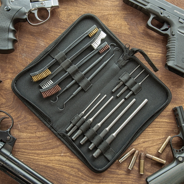 14 Pcs Pistol Cleaning Kit in Plastic Holder... from ASI 36988 Artek USA Inc