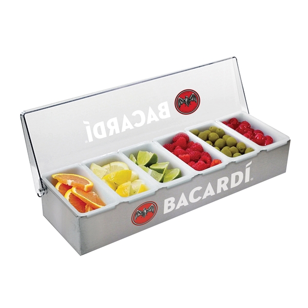 6 Cup Stainless Steel Condiment Tray w/clear plastic lid & cups.... from ASI 79933 Prorose Inc / ProRose