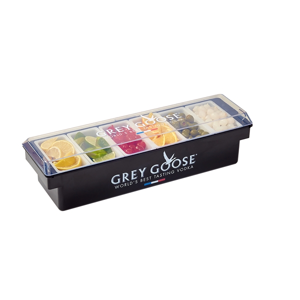 6 CupCondiment Tray w/heavy base and clear plastic lid & cups.... from ASI 79933 Prorose Inc / ProRose