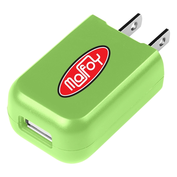 Rectangular UL Listed USB A/C Adapter charges fast and efficiently at... from ASI 61125 Hit Promotional Products / Hit®