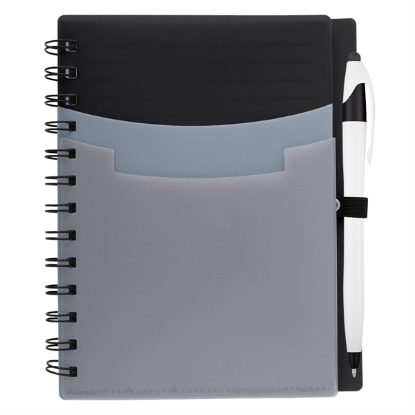 5" x 7" notebook with wire binding, 70 lined pages, polyurethane... from ASI 61125 Hit Promotional Products / Hit®
