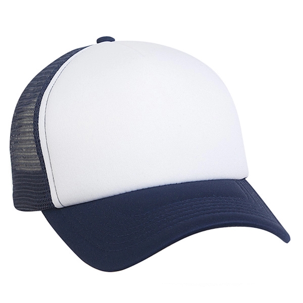 High profile, structured color blocked foam trucker cap.... from ASI 80129 Quake City Caps