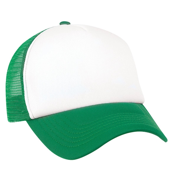 High profile, structured color blocked foam trucker cap.... from ASI 80129 Quake City Caps