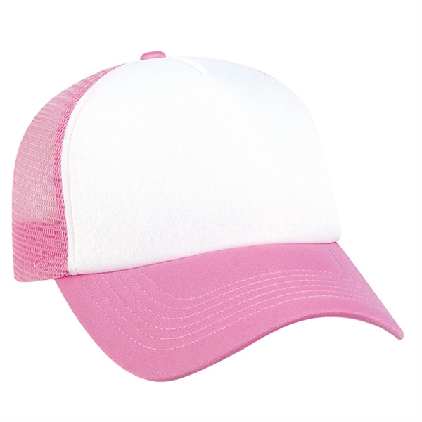 High profile, structured color blocked foam trucker cap.... from ASI 80129 Quake City Caps