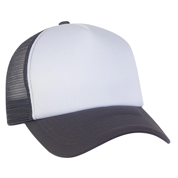 High profile, structured color blocked foam trucker cap.... from ASI 80129 Quake City Caps