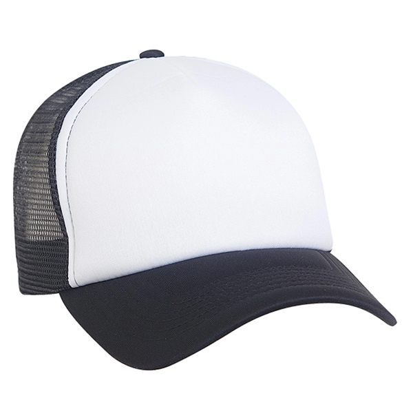 High profile, structured color blocked foam trucker cap.... from ASI 80129 Quake City Caps