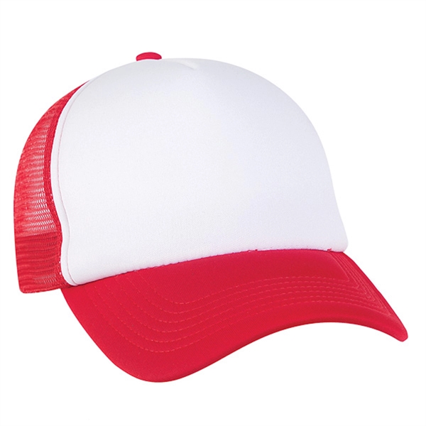 High profile, structured color blocked foam trucker cap.... from ASI 80129 Quake City Caps