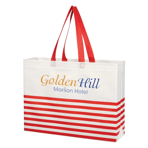 Nonwoven, coated, water resistant polypropylene tote bag with heat sealed seams... from ASI 61125 Hit Promotional Products / Hit®