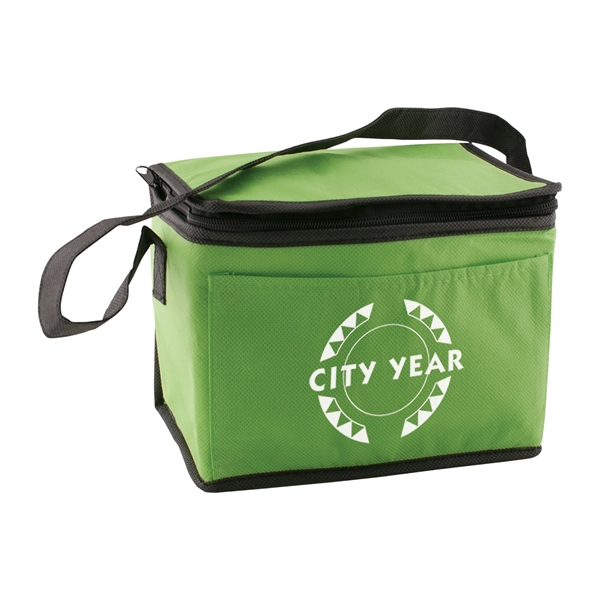 Non-woven polypropylene 6-pack cooler with thermal food safe foil lining.... from ASI 57956 Graphco line