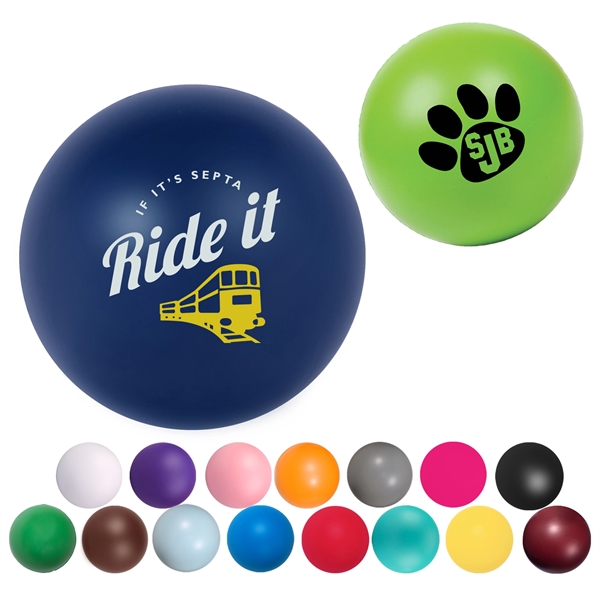 Round handcrafted polyurethane foam stress balls.... from ASI 57956 Graphco line