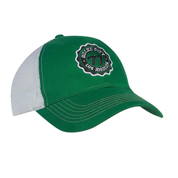 Brushed Cotton Twill Cap with White Stitching and Mesh.... from ASI 80129 Quake City Caps