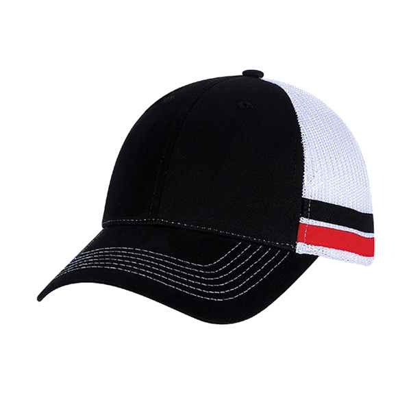 Six panel trucker cap with side taping cap.... from ASI 80129 Quake City Caps