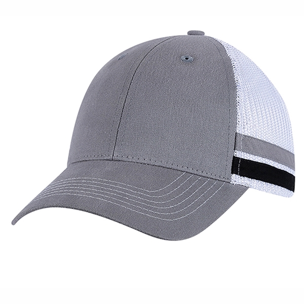Six panel trucker cap with side taping cap.... from ASI 80129 Quake City Caps
