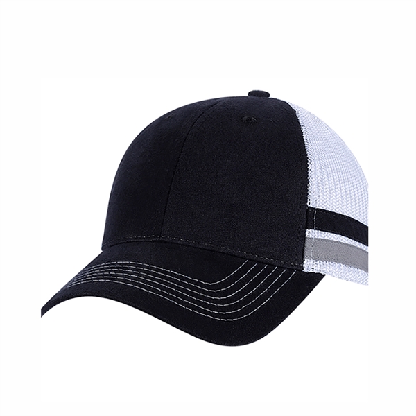 Six panel trucker cap with side taping cap.... from ASI 80129 Quake City Caps