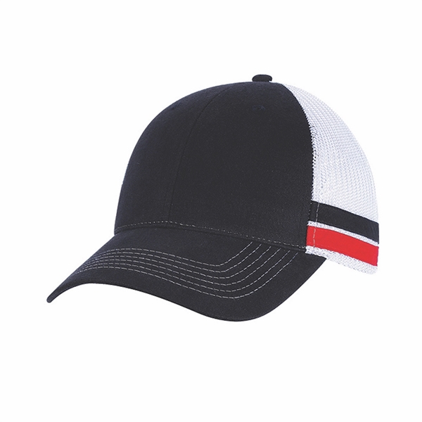 Six panel trucker cap with side taping cap.... from ASI 80129 Quake City Caps