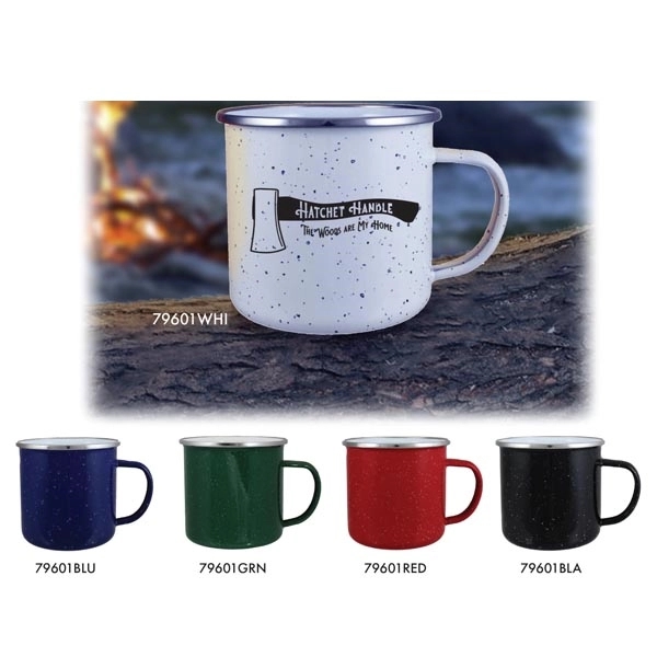 17 oz. Campfire enamel on steel mug.... from ASI 36705 Archer's Decorative Glass Corp / Decorative Glass