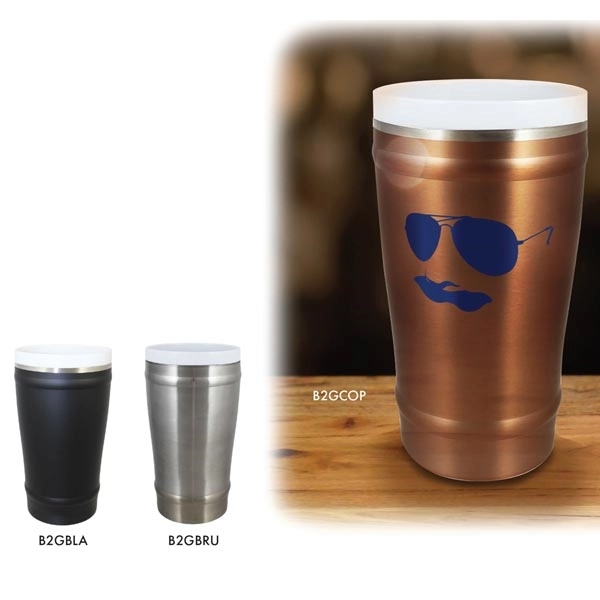 16 oz. Brew 2 go ceramisteel vacuum insulated tumbler.... from ASI 36705 Archer's Decorative Glass Corp