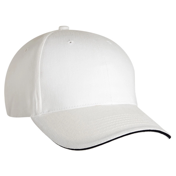 Low profile, brushed cotton twill, sandwich visor, 6 panel baseball cap.... from ASI 80129 Quake City Caps