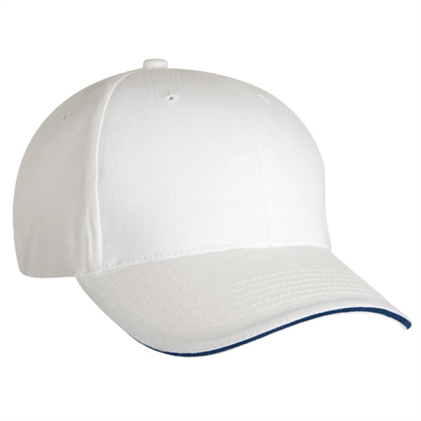 Low profile, brushed cotton twill, sandwich visor, 6 panel baseball cap.... from ASI 80129 Quake City Caps