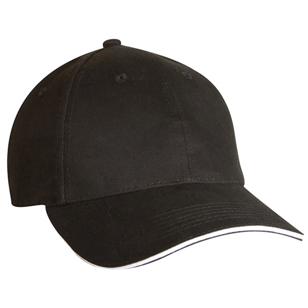 Low profile, brushed cotton twill, sandwich visor, 6 panel baseball cap.... from ASI 80129 Quake City Caps