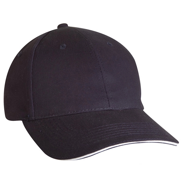 Low profile, brushed cotton twill, sandwich visor, 6 panel baseball cap.... from ASI 80129 Quake City Caps