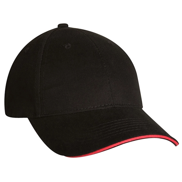 Low profile, brushed cotton twill, sandwich visor, 6 panel baseball cap.... from ASI 80129 Quake City Caps