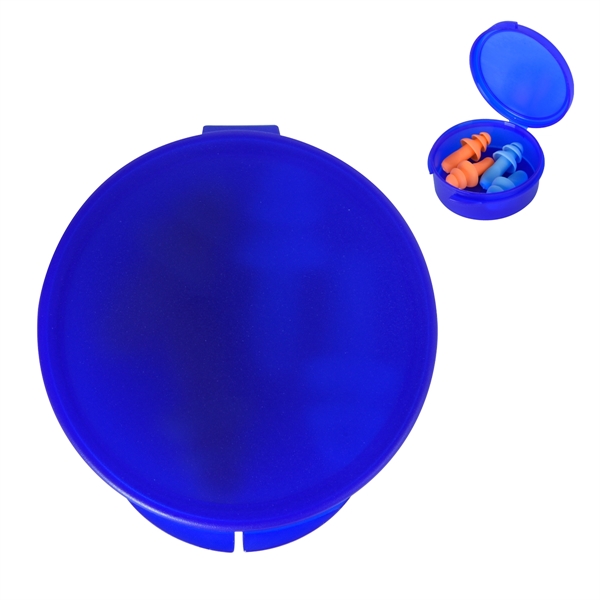 Ear plugs in a travel case for silencing the noise around... from ASI 61125 Hit Promotional Products / Hit®