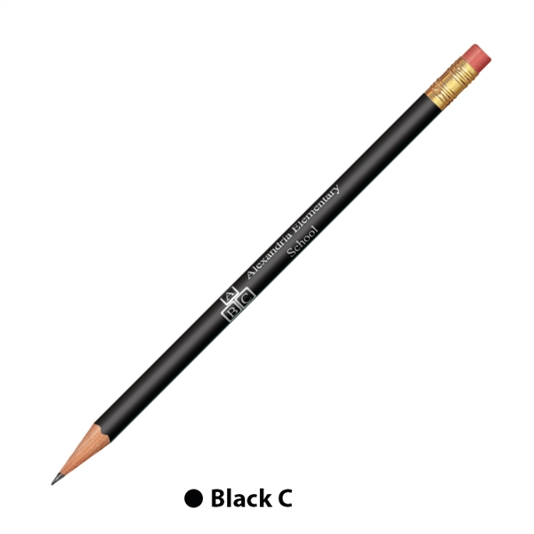 7.37" x 0.30" round wooden No. 2 pencil with gold-colored ferrule... from ASI 62088 IDProductsource