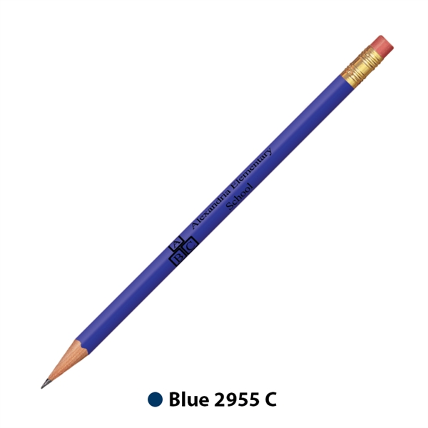 7.37" x 0.30" round wooden No. 2 pencil with gold-colored ferrule... from ASI 62088 IDProductsource