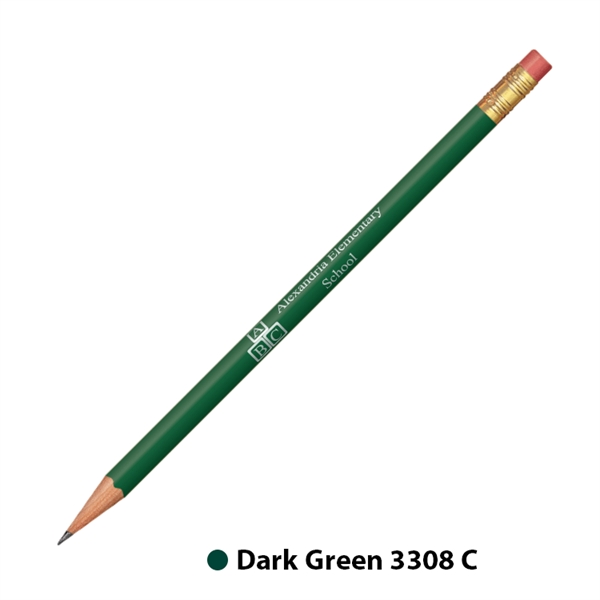 7.37" x 0.30" round wooden No. 2 pencil with gold-colored ferrule... from ASI 62088 IDProductsource