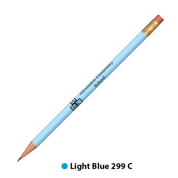 7.37" x 0.30" round wooden No. 2 pencil with gold-colored ferrule... from ASI 62088 IDProductsource