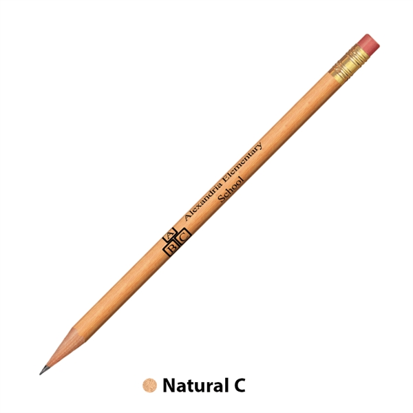 7.37" x 0.30" round wooden No. 2 pencil with gold-colored ferrule... from ASI 62088 IDProductsource