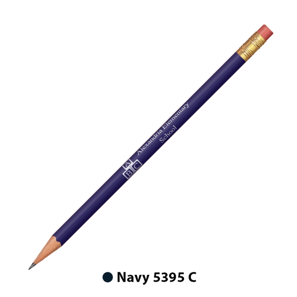 7.37" x 0.30" round wooden No. 2 pencil with gold-colored ferrule... from ASI 62088 IDProductsource