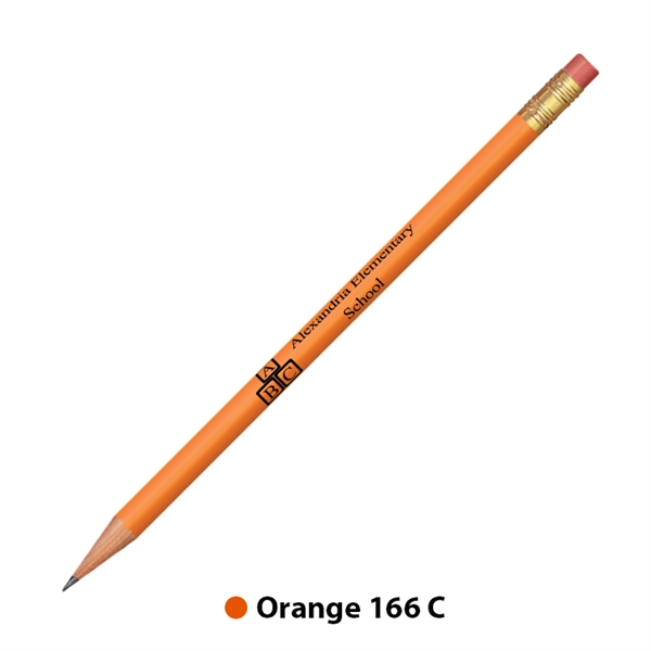 7.37" x 0.30" round wooden No. 2 pencil with gold-colored ferrule... from ASI 62088 IDProductsource