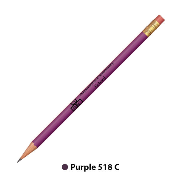 7.37" x 0.30" round wooden No. 2 pencil with gold-colored ferrule... from ASI 62088 IDProductsource