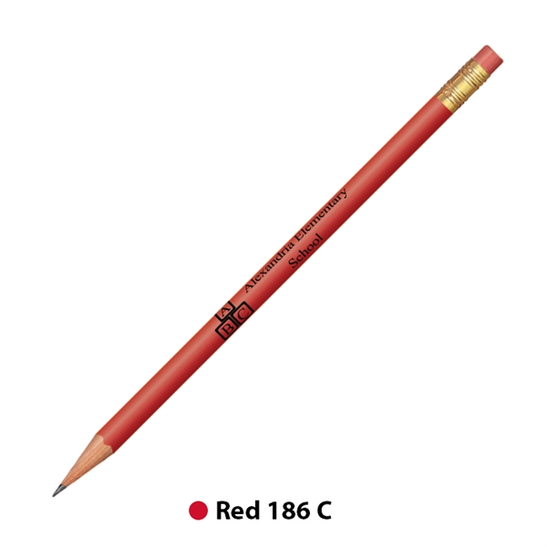 7.37" x 0.30" round wooden No. 2 pencil with gold-colored ferrule... from ASI 62088 IDProductsource