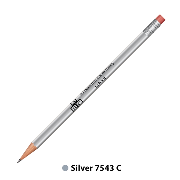 7.37" x 0.30" round wooden No. 2 pencil with gold-colored ferrule... from ASI 62088 IDProductsource