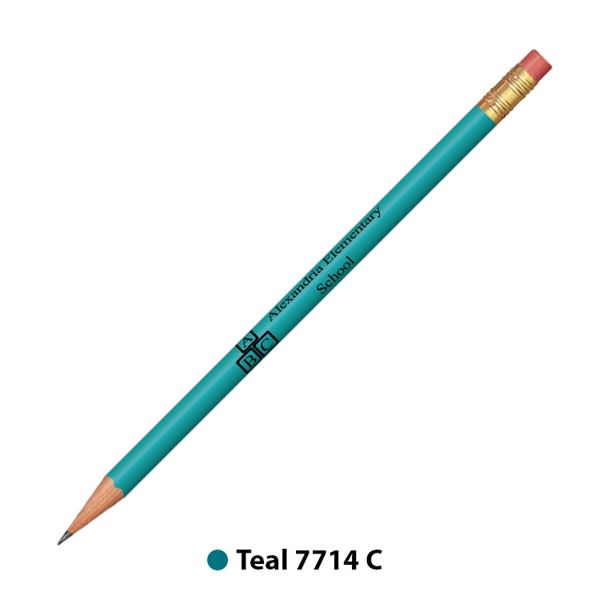 7.37" x 0.30" round wooden No. 2 pencil with gold-colored ferrule... from ASI 62088 IDProductsource