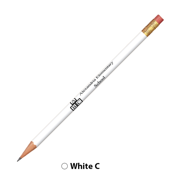 7.37" x 0.30" round wooden No. 2 pencil with gold-colored ferrule... from ASI 62088 IDProductsource