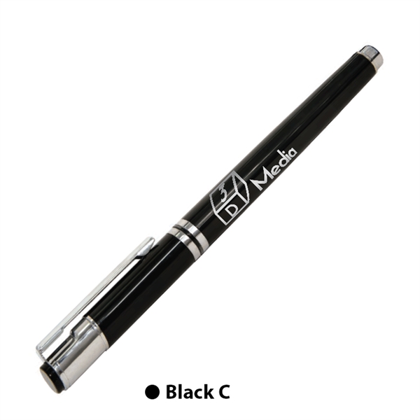 Plastic gel pen with removable cap, chrome accents, rubber grip and... from ASI 62088 IDProductsource