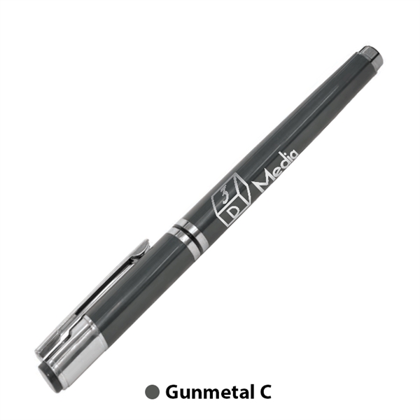 Plastic gel pen with removable cap, chrome accents, rubber grip and... from ASI 62088 IDProductsource