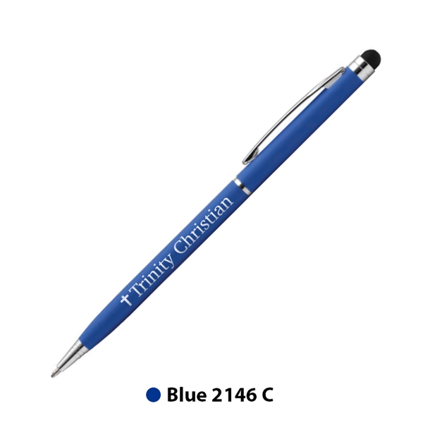 Metal ballpoint pen with rubberized finish, chrome accents, pocket clip and... from ASI 62088 IDProductsource