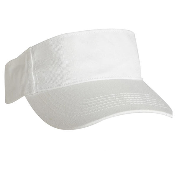 Laundered chino twill 3-panel visor with hook and loop closure.... from ASI 80129 Quake City Caps