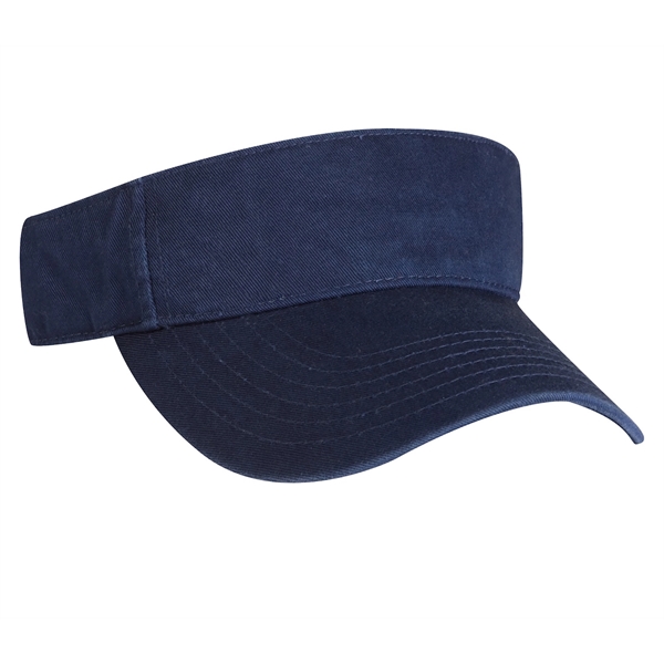 Laundered chino twill 3-panel visor with hook and loop closure.... from ASI 80129 Quake City Caps