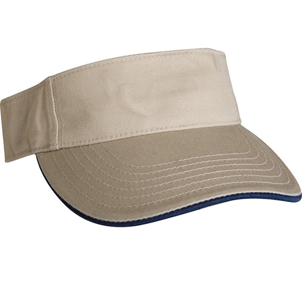 Laundered chino twill visor with a contrasting mock sandwich visor.... from ASI 80129 Quake City Caps