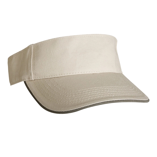 Laundered chino twill visor with a contrasting mock sandwich visor.... from ASI 80129 Quake City Caps