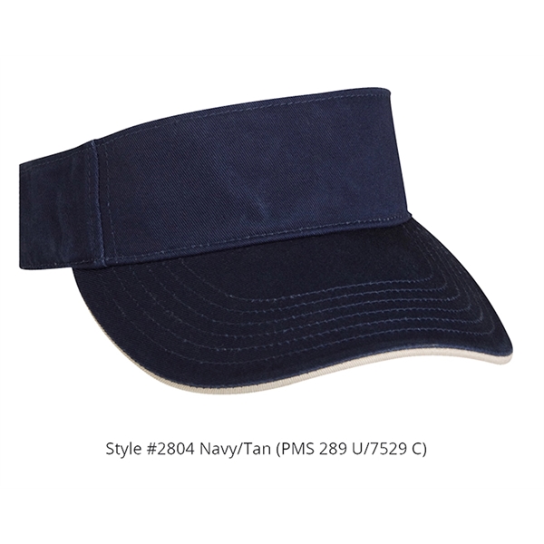 Laundered chino twill visor with a contrasting mock sandwich visor.... from ASI 80129 Quake City Caps