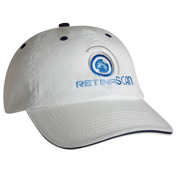 6-panel chino twill fashion cap with sandwich visor and fabric strap... from ASI 80129 Quake City Caps