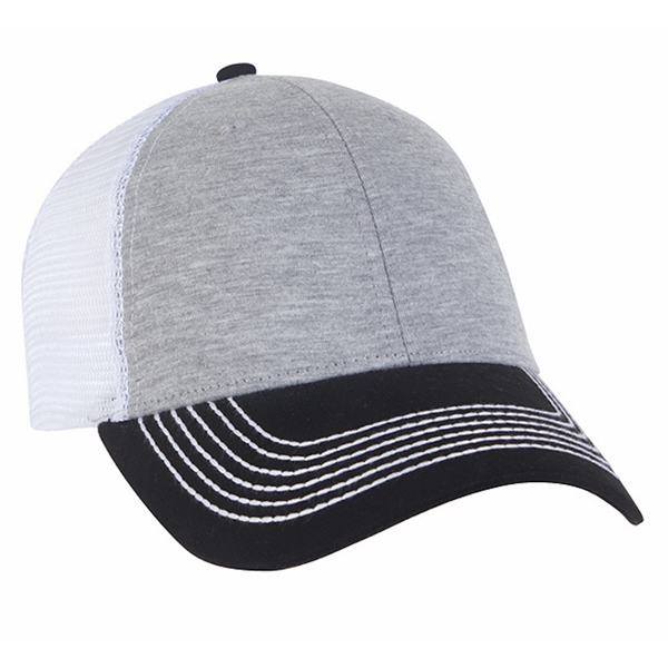 Jersey Knit Trucker with Contrast Visor & Button.... from ASI 80129 Quake City Caps