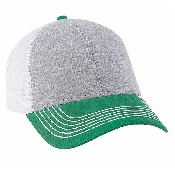Jersey Knit Trucker with Contrast Visor & Button.... from ASI 80129 Quake City Caps